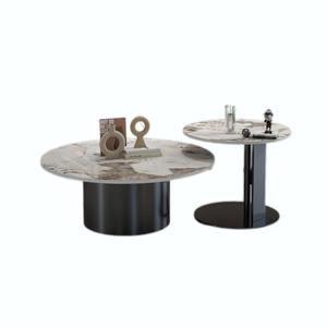 โต๊ะกาแฟหินอ่อนธรรมชาติผสมความสูงเฟอร์นิเจอร์ออกแบบได้ตามต้องการหรูหราเฟอร์นิเจอร์หินอ่อนเย็น - Product Image 5