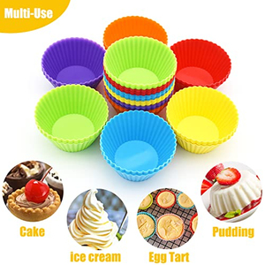 <b>Silicone</b> Round Cake <b>Cup</b> Mold with Bubble Design Non-Stick Reusable Microwave & Oven Safe Eco-Friendly - Product Image 3