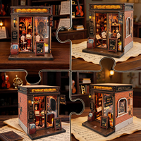 Rak Buku Miniatur Model DIY Terlaris: Nook 3D Wooden Puzzle Book Nook Kit Sempurna Sebagai Hadiah