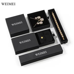 Custom Logo Sliding Jewelry Drawer Box with Insert and Metal Handle Cardboard Packaging for <b>Ring</b> Earring Necklace Gift Box - Product Image 3
