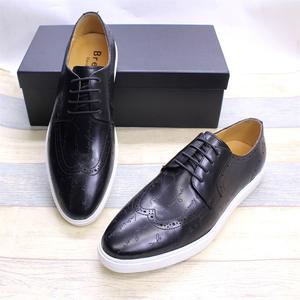 Chaussures pour hommes-Chaussures en cuir décontractées haut de gamme-Chaussures pour hommes faites à la main de style britannique classique-Couleur marron-À la mode - Product Image 4