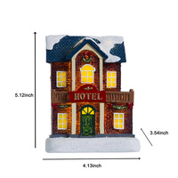 Résine Maisons De Noël Arbre Figurine Ensemble D'accessoires 3D Animal Sculpture Modèle pour Artisanat Souvenir Anime Boule À Neige pour Art Cadeaux