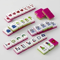 Tuiles de mahjong américaines personnalisées, ensemble de mahjong en acrylique superposé, surface brillante, bords lisses avec impression personnalisée
