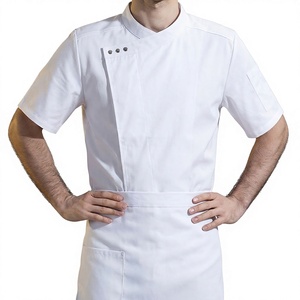 Uniforme de chef professionnel pour homme à manches courtes JackGrey avec fermeture asymétrique à boutons-pression, vêtements de travail pour la cuisine des restaurants - Product Image 5