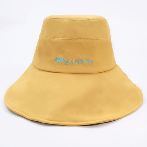 New Thêu Sáng Tạo Chữ Giải Trí Ngư Dân Hat Với Big Vành Ngoài Trời Dây Windproof Sunhat Mũ Xô - Product Image 6