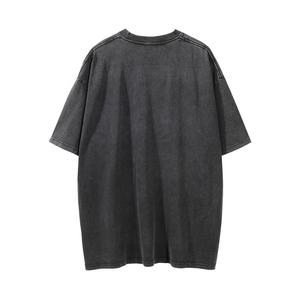 Vintage recortada de lujo de los hombres Boxy Heavyweight camiseta personalizada Rhinestone calle algodón poliéster 300gsm tejido de punto - Product Image 2