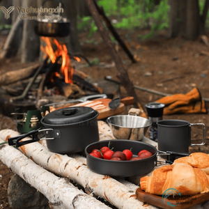 Aluminum Outdoor <b>Cookware</b> Stove Portable Camping <b>Cookware</b> 3-4L Capacity Cooking Utensils Picnic Equipment Pot Set - Product Image 5