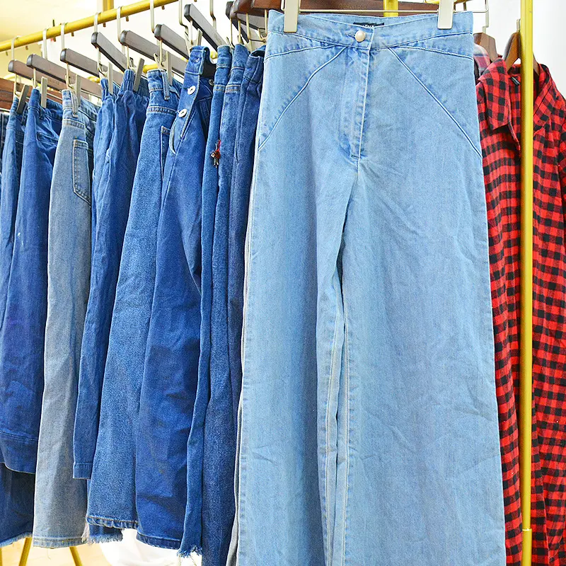 Брюки с широкими штанинами для осени и зимы, б/у джинсы