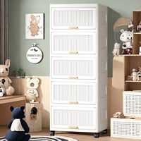 Armoire de Rangement de Cuisine Pliante Multifonction en Plastique PP au Design Moderne, Vente Directe Usine pour Organisation Domestique