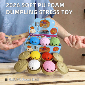 2026 Jouet anti-stress en forme de dessin animé mignon, type boulette à presser, sensoriel, souple, à remontée lente, en mousse PU - Product Image 2