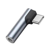 Adaptador de Sonido DAC de Alta Fidelidad de Aleación de Aluminio con Conector de Audio Tipo C a 3.5mm en Ángulo Recto, Compatible con Función de Micrófono