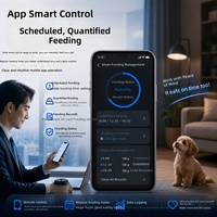 Distributeur automatique intelligent à double gamelle pour animaux de compagnie, grande capacité, contrôle des portions programmé, application de contrôle à distance, pour chats et chiens, vente en gros OEM
