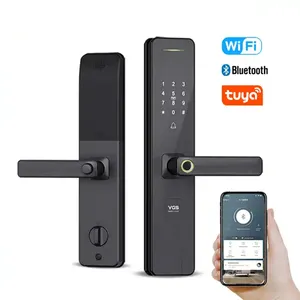 YGS Waterproof Tuya WiFi App Smart Door Lock Biometric lock fingerprint door handle Digital Keyless door hotel lock