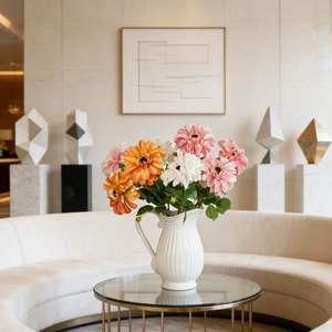 Flores Artificiales Modernas para Decoración de Mesa de Oficina u Hotel, Crisantemos Vibrantes de Imitación, Flores de Margarita Artificiales Coloridas y Realistas - Product Image 3