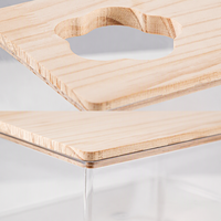 Boîte à sable/litière réutilisable en acrylique et bois de pin pour hamsters et gerbilles avec couvercle en bois naturel, design anti-déversement, tailles S, M, L, XL