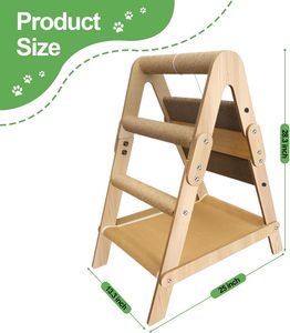 แผ่นรองข่วนสำหรับแมว ของเล่นบ้านลูกแมว โครงปีนป่าย - Product Image 3