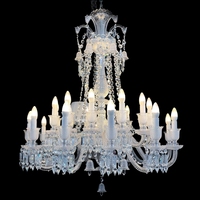 Lustre en cristal K9 de luxe de style européen avec abat-jour, décoration d'hôtel, luminaire suspendu pour salon