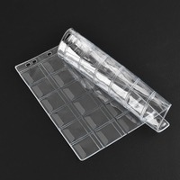 Pages de rangement transparentes à 12, 20, 30 ou 42 trous pour autocollants, timbres, badges, pièces de monnaie, pour albums de pièces de monnaie
