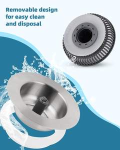 Crépine de vidange universelle pour <span class=keywords><strong>évier</strong></span> de cuisine 3-en-1 en acier inoxydable, avec <span class=keywords><strong>bouchon</strong></span> escamotable et poignée anti-colmatage - Product Image 5