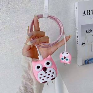 Silicone Cartoon Charger protettore per <span class=keywords><strong>Apple</strong></span> 18/20W/Type-C testa di ricarica e cavo dati cartoon <span class=keywords><strong>cover</strong></span> protettiva - Product Image 1