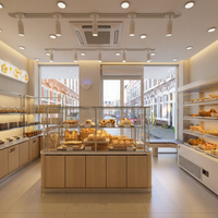Vitrine de présentation en verre pour cafés, pâtisseries, boulangeries, et commerces de détail alimentaire