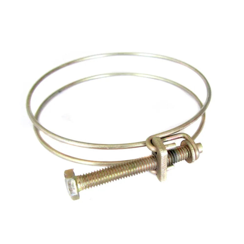 Zinc plate hose pipe clamps double wire clamp