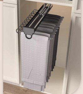 <span class=keywords><strong>Tringle</strong></span> de penderie extractible à fermeture douce, à montage supérieur, simple rangée, trois sections, pour un rangement efficace - Product Image 4
