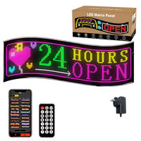 32128 Ipxel 1M de longitud App-Tablero de señal LED programable 5V Panel de matriz de luz de mensaje de desplazamiento para publicidad de escaparate