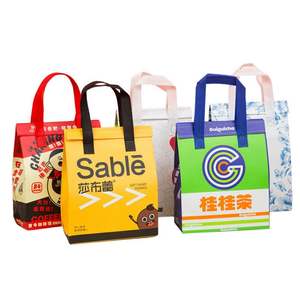 Bolsa Térmica Personalizada con Logotipo Serigrafiado, Biodegradable, de Tela No Tejida de PP, con Asa de Mano, Pequeña, para Llevar Comida a Domicilio - Product Image 1