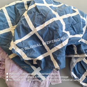 Trapos de algodón reciclados sin pelusa de 10 kg, mezcla de trapos de lona de colores, paños de algodón 100% para limpieza e impresión - Product Image 4