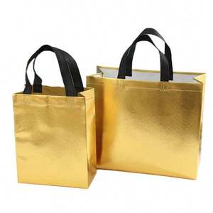 Bolsa de Compras Personalizada de Wenzhou con Logotipo Impreso por Láser, Bolsa de Tela No Tejida para Regalos, Bolsas de Embalaje para Camisetas, Bolsa de Compras No Tejida - Product Image 1