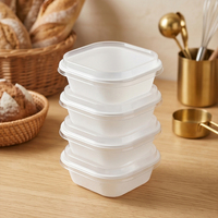 Boîte d'emballage alimentaire carrée en PET transparent de qualité alimentaire jetable avec couvercle pour boulangerie, pain, dessert