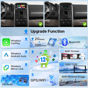 Autoradio 2 Din OEM con Carplay Wireless, Display HD, Stereo Multimediale, Radio FM, Android <span class=keywords><strong>Auto</strong></span>, Lettore MP3 <span class=keywords><strong>per</strong></span> Jeep - Product Image 2