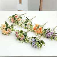Bouquet de fleurs artificielles en soie (pivoines et roses) pour la vente en gros, idéal pour les fêtes, la maison, les mariages et les centres de table