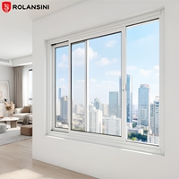 Ventana Corredera de Vidrio Doble Insonorizada Rolansini, Ventanas Correderas Delgadas de Aleación de Aluminio con Malla Protectora