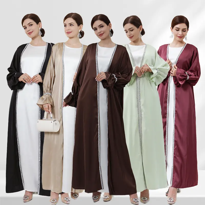 Fashion 2023 gaun malam wanita gaun Lebaran pakaian muslim gaun pesta abaya terbuka wanita elegan malam sederhana