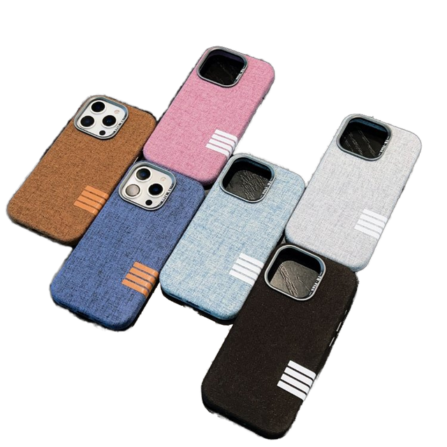 Factory Luxury Magnetic Linen Fabric Phone Case for iPhone 17 12 13 Pro Max 14 15 16 Plus With Metal Lens Frame Shockproof Cover