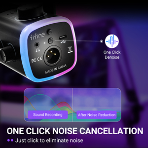 ไมโครโฟนบันทึกเสียง <span class=keywords><strong>FIFINE</strong></span> AM9 RGB Dynamic XLR/<span class=keywords><strong>USB</strong></span> Type-<span class=keywords><strong>C</strong></span> พร้อมปุ่มปิดเสียง/ปรับระดับเสียง สำหรับพีซี สตรีมมิ่ง สตูดิโอ ไมโครโฟนระดับมืออาชีพ - Product Image 3