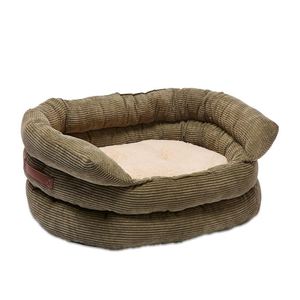 Vente en gros de lits pour animaux de compagnie en velours côtelé de haute qualité, lit rond en forme de beignet pour chiens de petite, moyenne et grande taille - Product Image 3