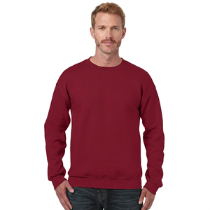 เสื้อสเวตเชิ้ตแขนยาวคอกลมสำหรับผู้ชาย – เสื้อพูลโอเวอร์สีมารูนแบบเรียบ - Product Image 4