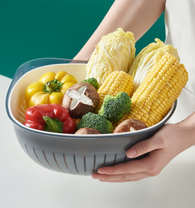 En gros SYH568 Panier égouttoir double couche en plastique pour la cuisine domestique, pour le stockage des fruits et légumes et le nettoyage - Product Image 2