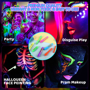 Peinture corporelle et visage phosphorescente, crayon UV noir, kit de <span class=keywords><strong>maquillage</strong></span> pour adultes, fête d'anniversaire, <span class=keywords><strong>Halloween</strong></span>, <span class=keywords><strong>maquillage</strong></span> extérieur - Product Image 2