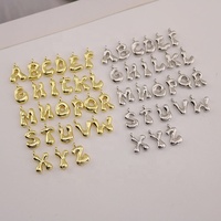 JS2004 Popular Silver 18k Gold Plated Bubble Balloon Puff Puffy Alphabet Initial Letter Charms Pendants