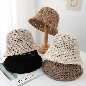 Chapeau Bob en Tricot Creux Simple Style Japonais pour l'Été, la Plage et les Voyages en Extérieur - Product Image 2