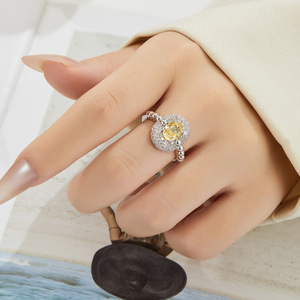 Stylish Oval Micro Pave Zircon <b>Adjustable</b> <b>Ring</b> For Party Fashion Jewelry - Product Image 2