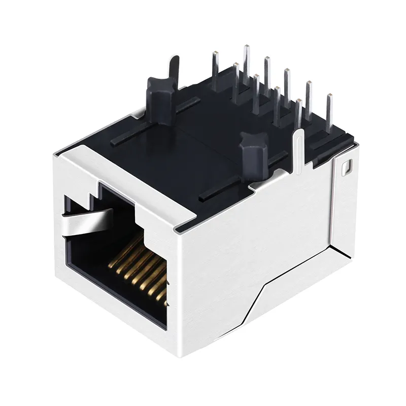 Rj45 Network Connector RJP-003TA1 10/100 Base-T 1x1 Port 10P8C PoE RJ45 Magnetic Jacks Network Connector Without Led