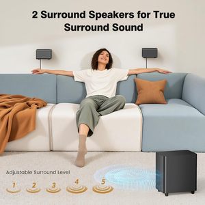 Barra de Sonido Bluetooth Dolby 5.1CH - Sistema de Audio Premium para Cine en Casa, 3 Modos para Diferentes Escenarios, Potencia Máxima de 410W - Product Image 5