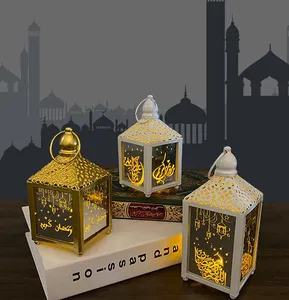 Eid Ramadan mebarak灯笼带LED装饰悬挂灯笼穆斯林派对Eid夜灯装饰电池包括KD822
