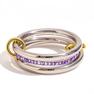 แหวนเพทายสีใหม่แหวนผู้หญิงเทรนด์แฟชั่นย้อนยุค - Product Image 1