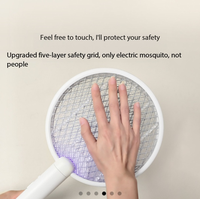 Raquette électrique anti-moustiques de qualité supérieure C3 blanche